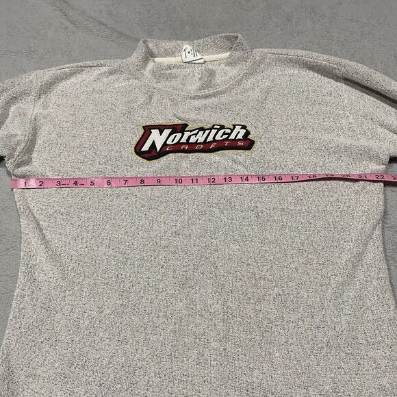 Norwich University Cadets Sweatshirt Adult M Gray Terry Cloth Mock Neck League - Picture 5 of 8